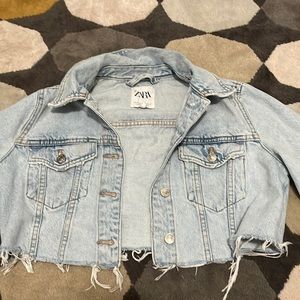 Zara cropped denim jacket